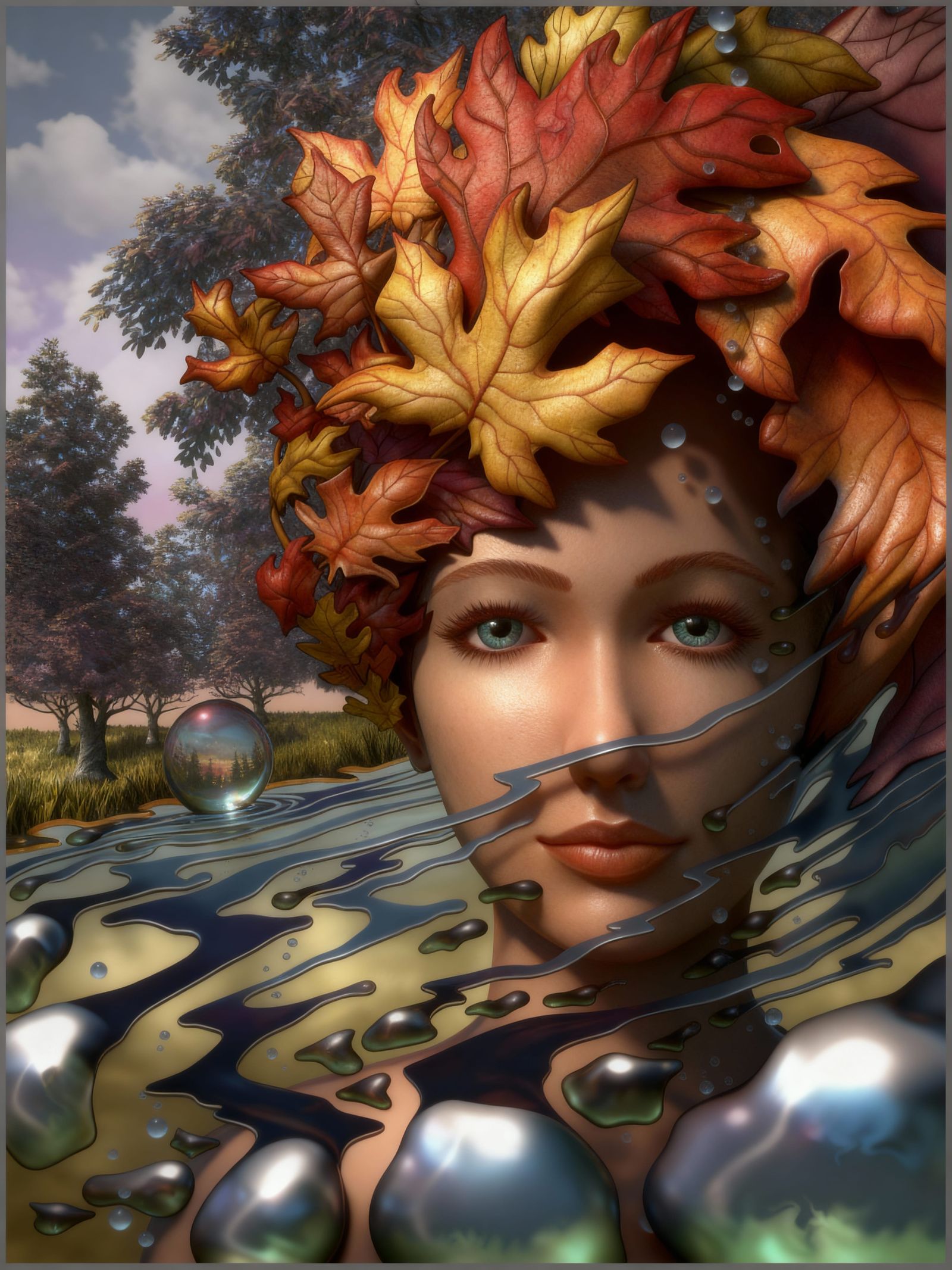 Photorealistic Portrait of Miss October with Deep Shadowing