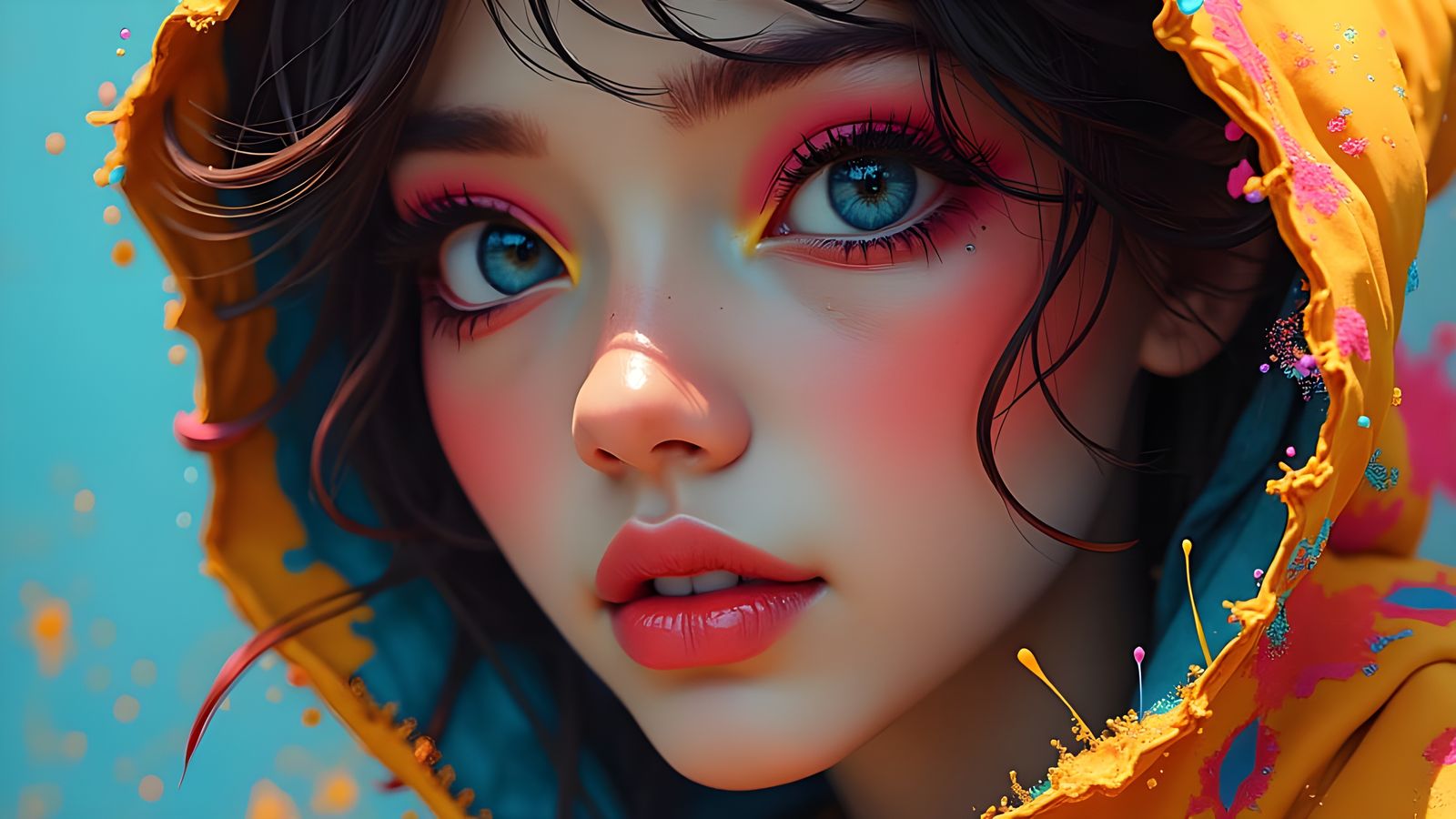 Expressive Woman Portrait in Graffiti Art Style