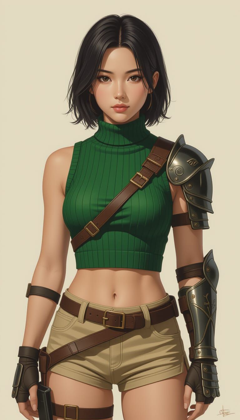 Athletic Woman in Fantasy Forest, Photorealistic Style