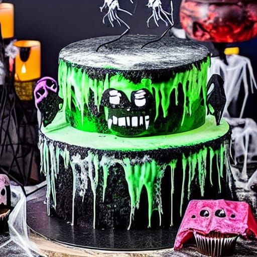 Eerie Haunted Cakes and Ghostly Party Decorations