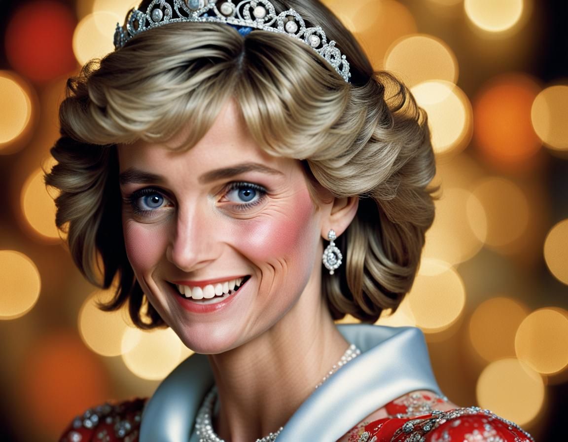 Princess Diana Smiling, Professional Royal Portrait