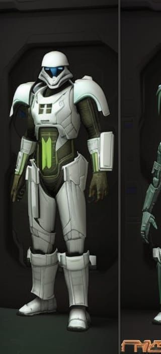 Futuristic Sci-Fi Soldier in Spaceship Hallway