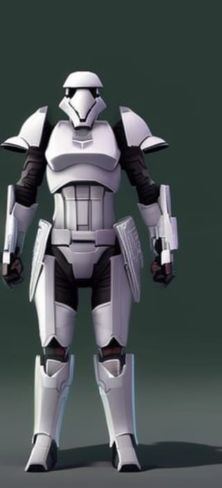 Futuristic Sci-Fi Soldier in Spaceship Hallway