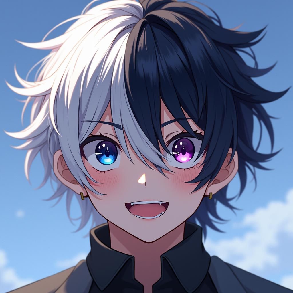 Anime-Inspired Teen with Heterochromia, 3D Render