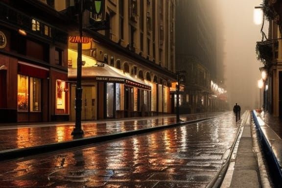 Keanu Reeves Rides Steampunk Motorcycle: Oil Painting