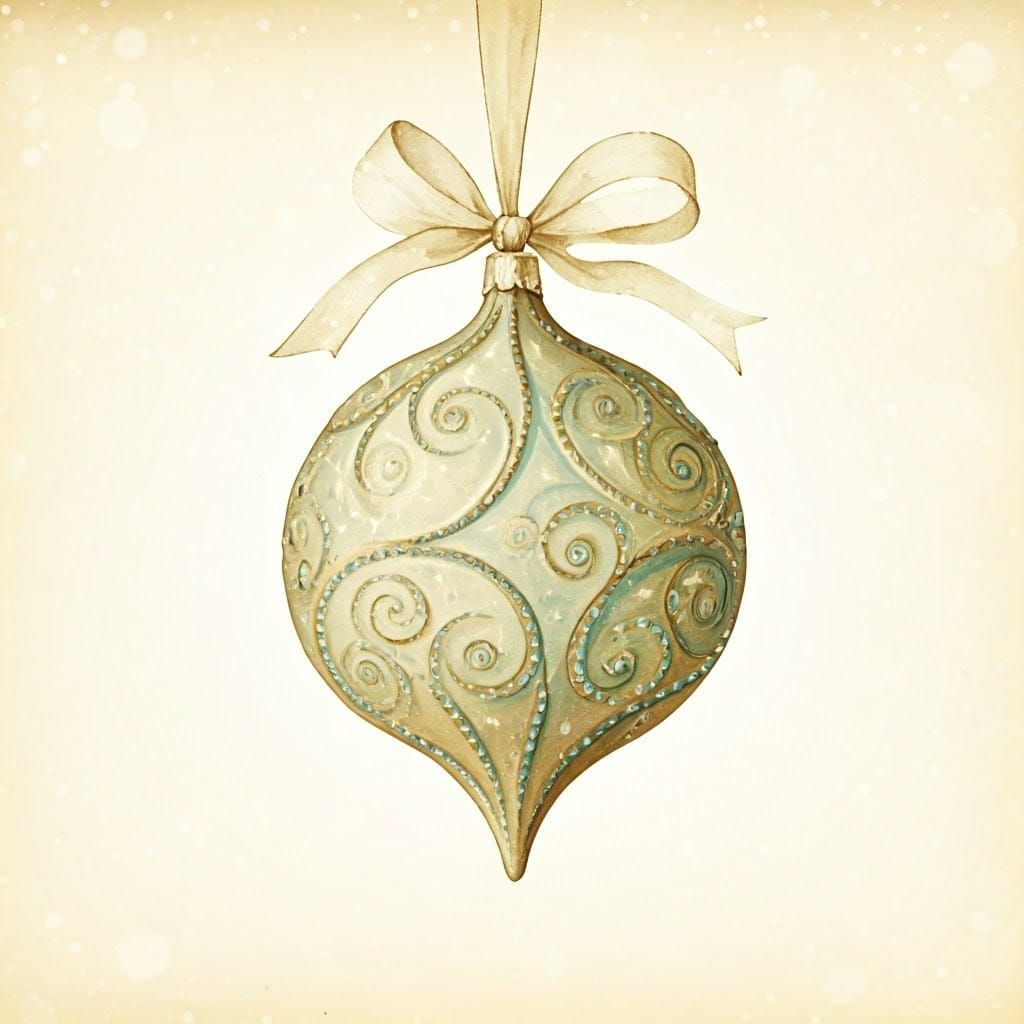 Delicate Vintage-Style Christmas Ornament in Whimsical Water...