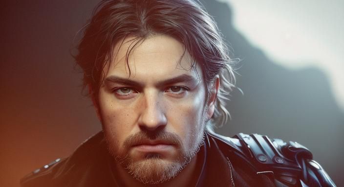 Dramatic Close-Up Portrait in Cinematic Style