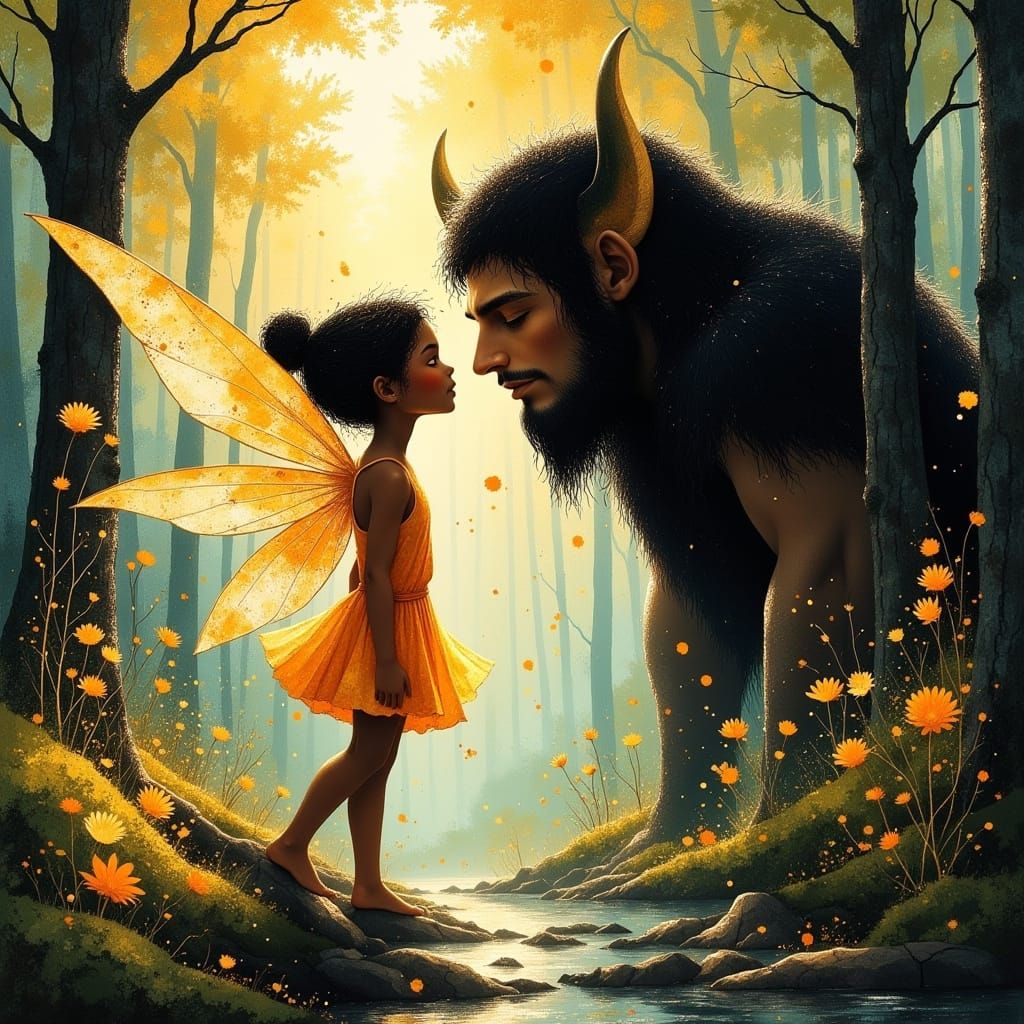 Fairy and Ogre Romance in Hyperreal Style