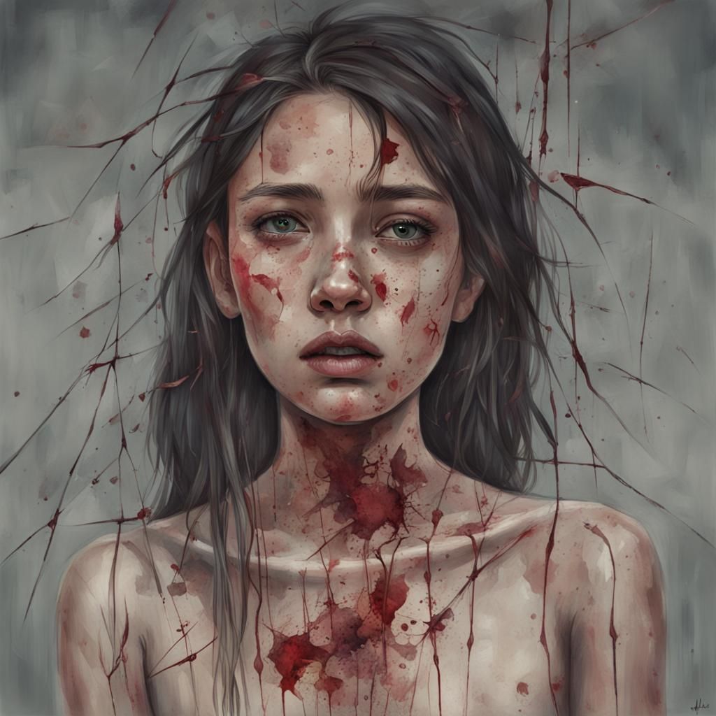 Wounded Girl: A Powerful AI-Generated Image