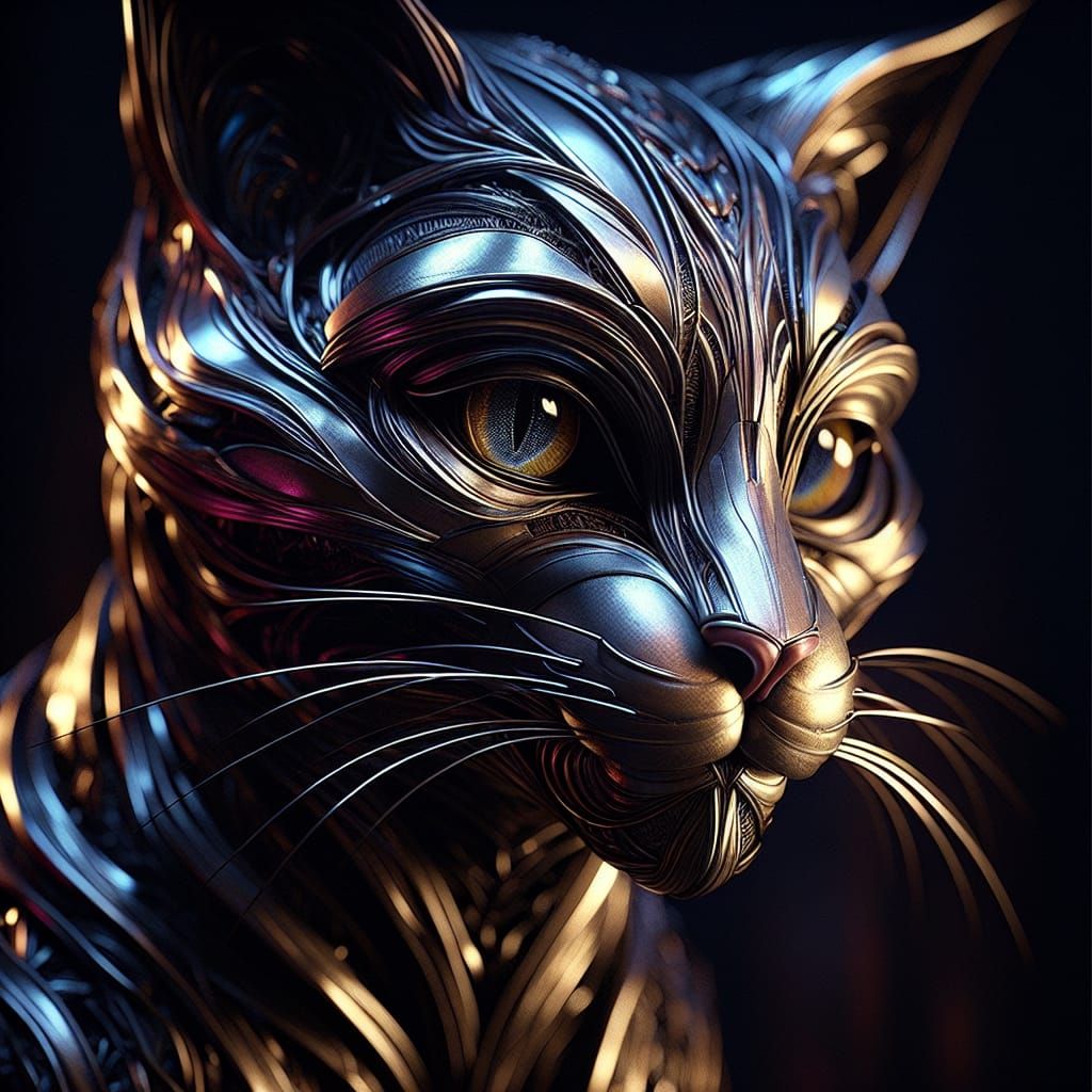 Metallic Feline Portraits in High Definition