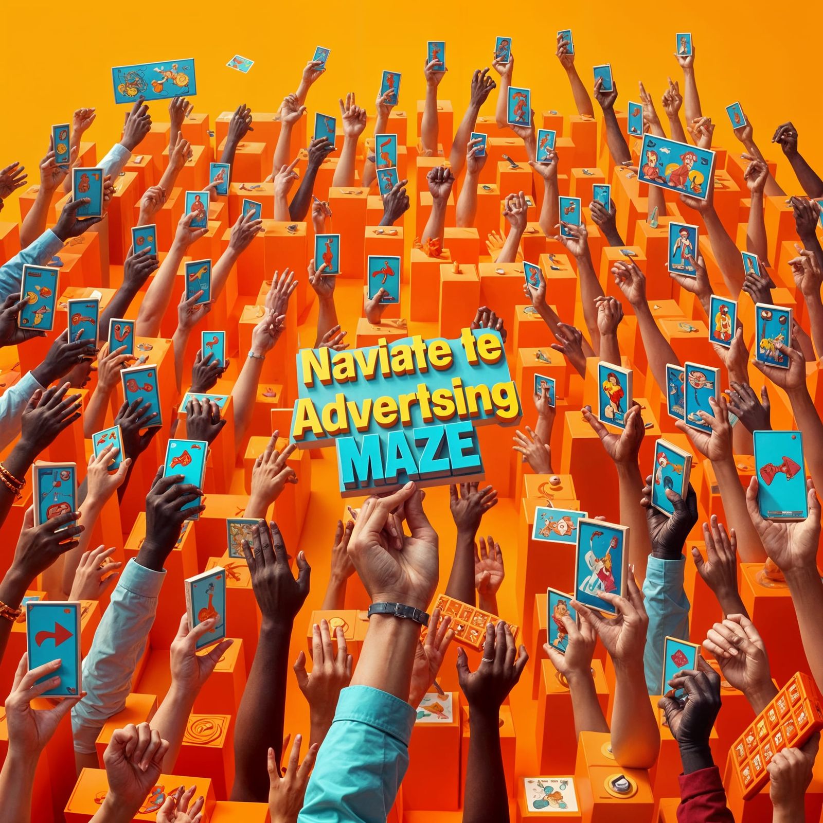 Navigate the Advertising Maze: 3D Toy Block Art