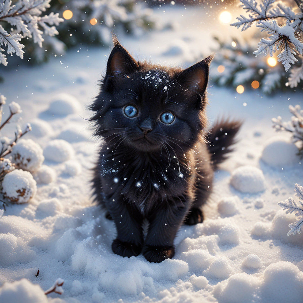 Whimsical Snow Angel Chibi in Starlight