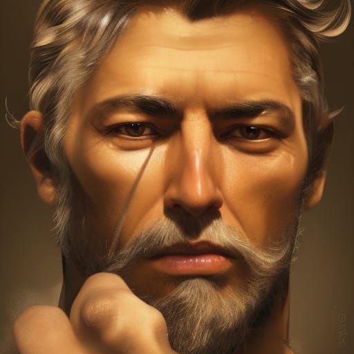 German Warrior Portrait with Calypso Eyes