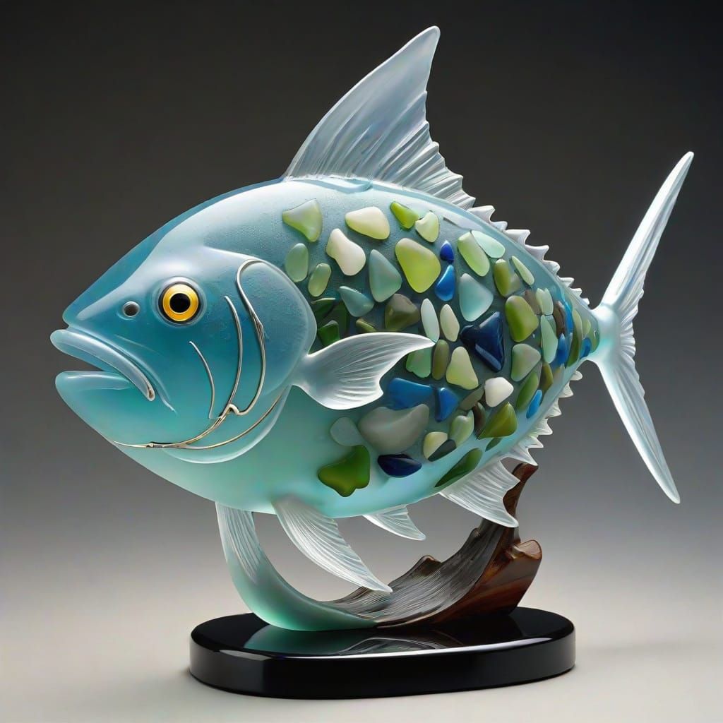 Glass Tuna Sculpture Hitchhiking