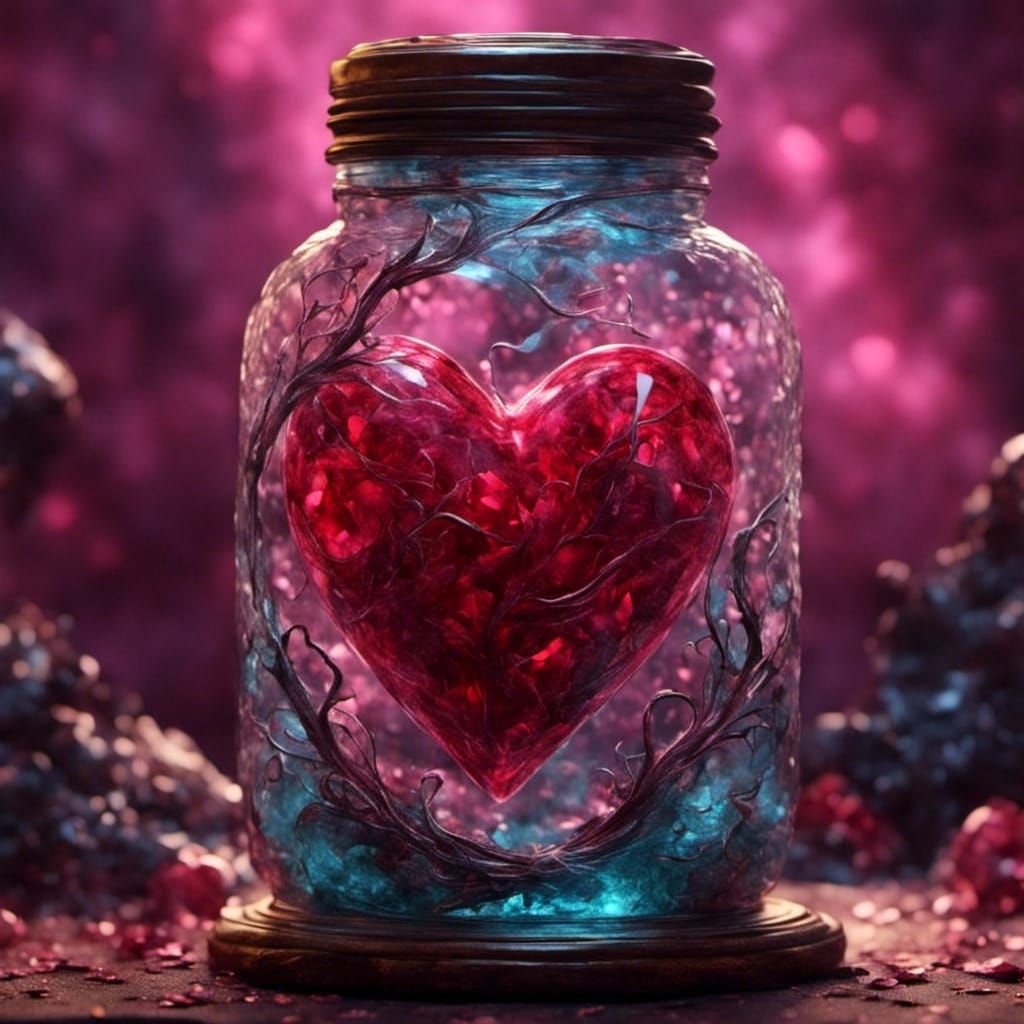 Stylized Hearts in a Jar