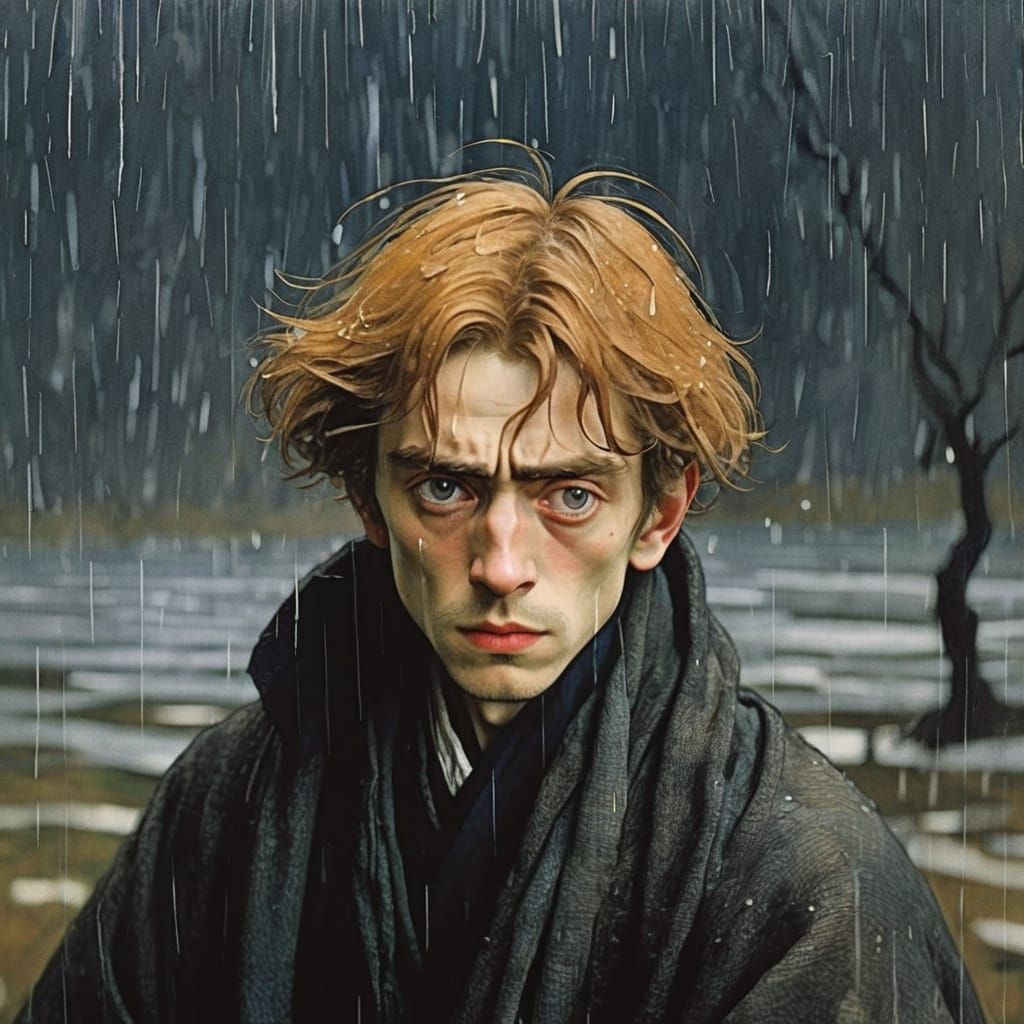 Silent Raindrops: A Blend of Renaissance and Expressionism