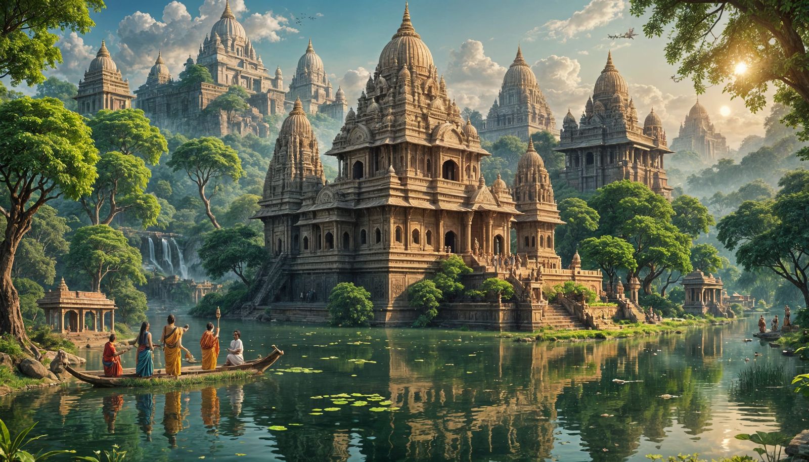 Mystical Ancient India Temple Scene