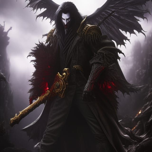 Vampire Portrait in Gustave Doré Horror Style