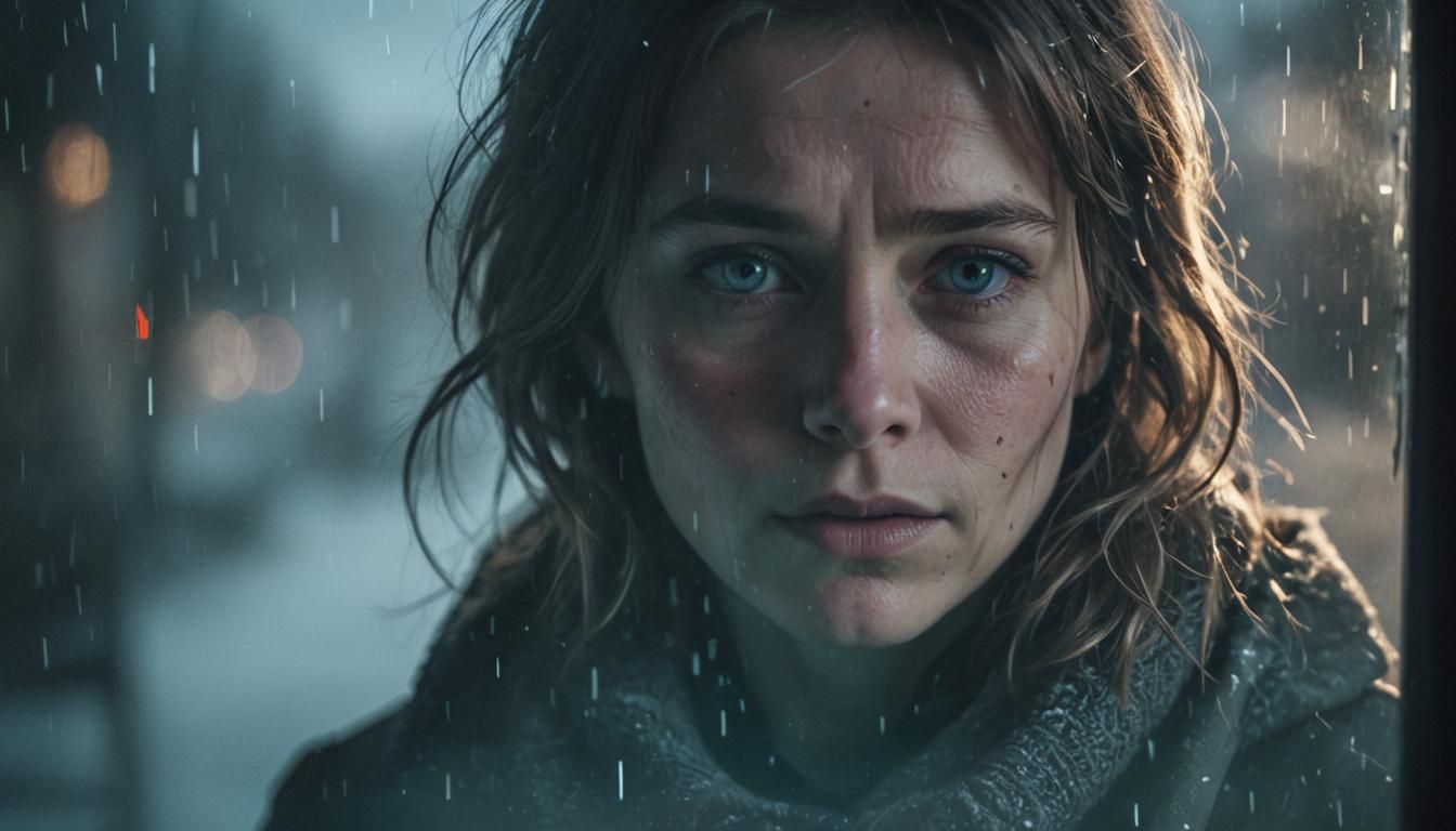 Moody Noir Portrait of Goodbye in Muted Tones