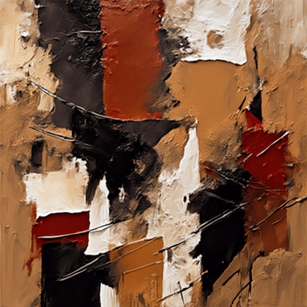 Abstract Figure in Mixed Media with Bold Brushstrokes