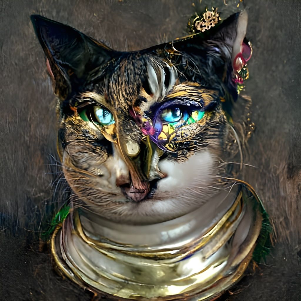 Colorful Portrait of Lady Shama in Hyperrealism Style