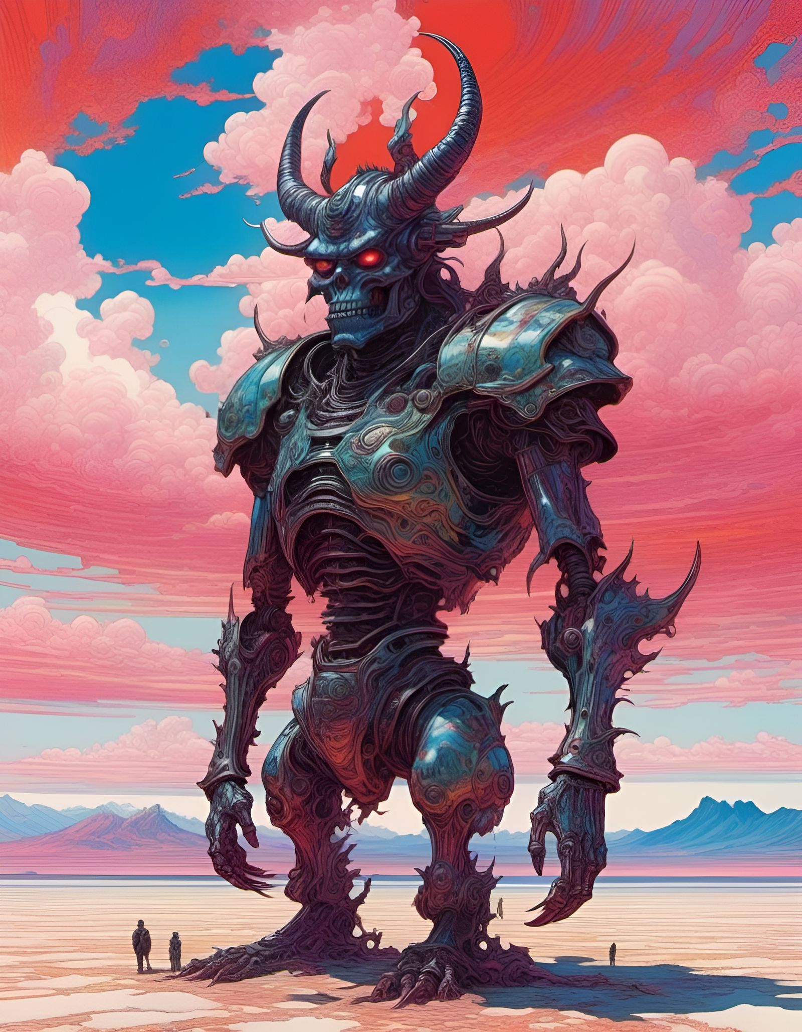 Oni at Salt Flats: A Photorealistic Illustration