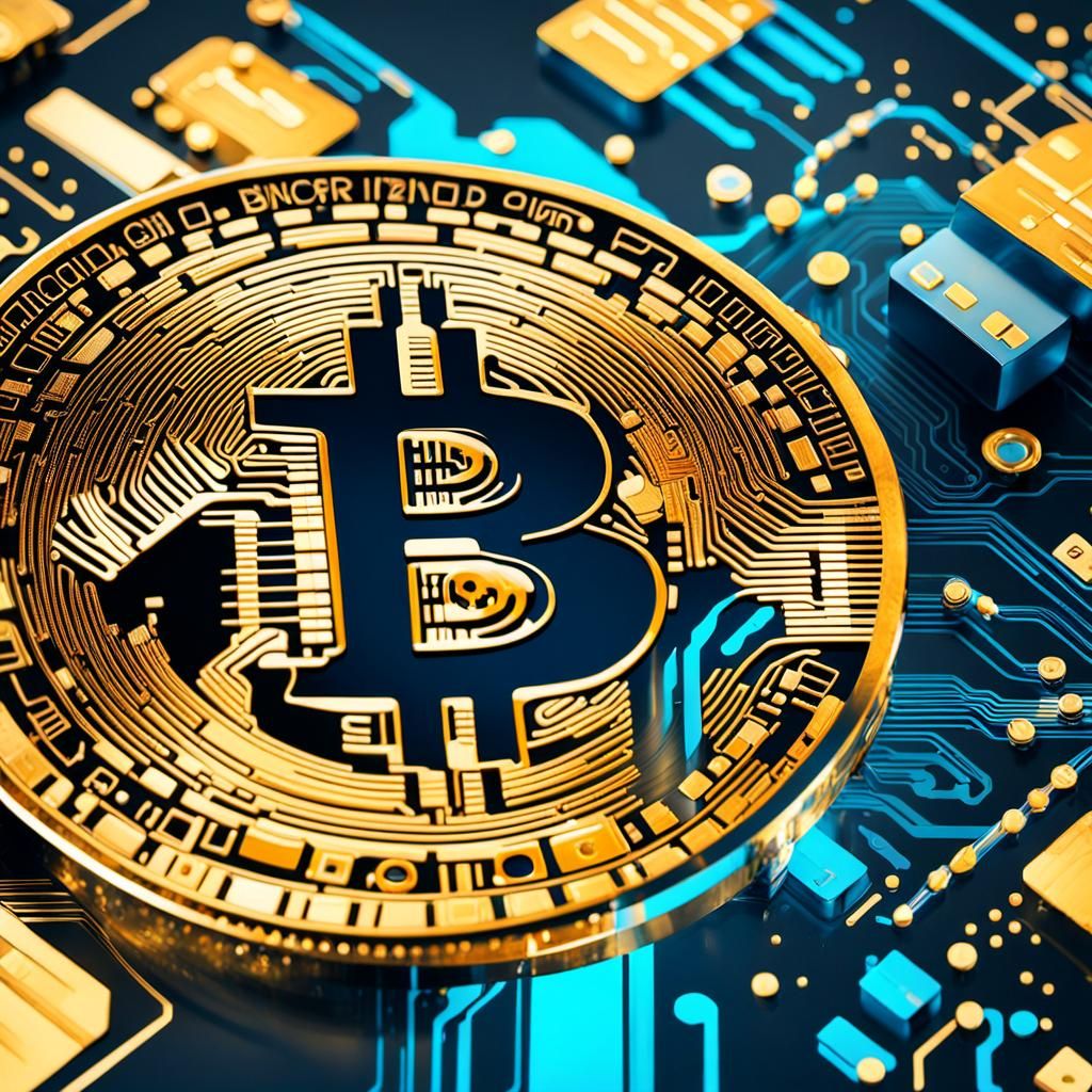 Bitcoin Currency Shines in Detailed Enamel Painting