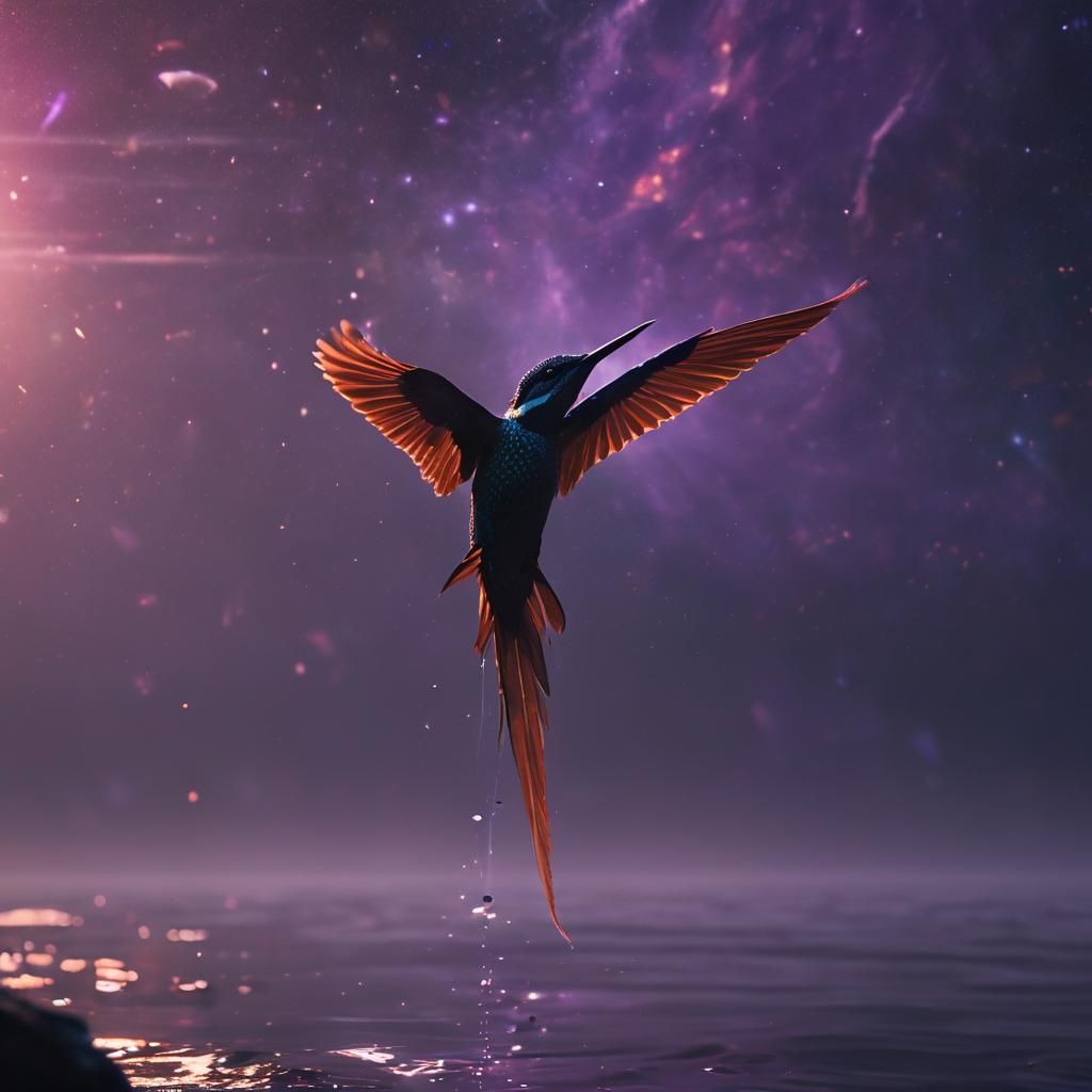 Cosmic Kingfisher Plunges Into Ocean Planet Atmosphere