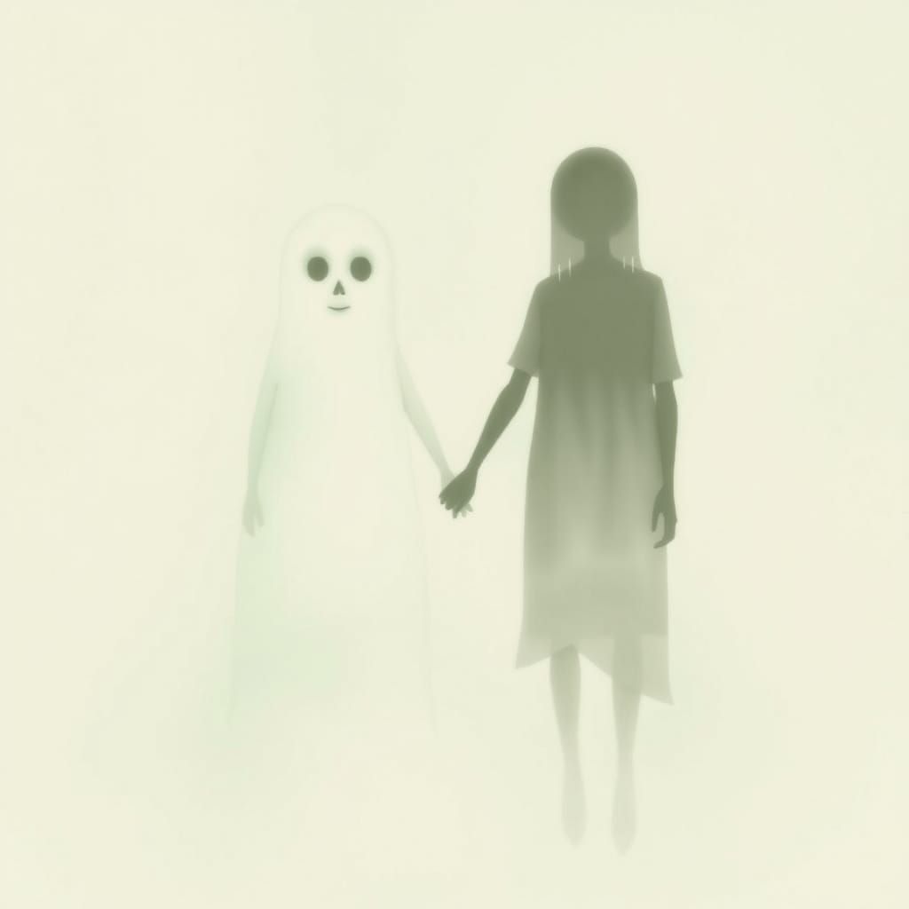 Ghost and Shadow Holding Hands: Ethereal Connection