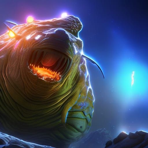 Glowing Tardigrade: Ultimate Survivor in 8k Concept Art