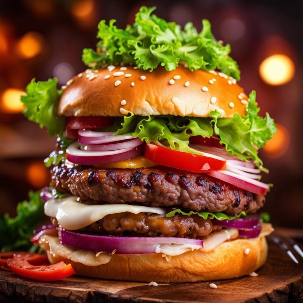 Delicious Culinary Hamburger: A Professional Photo