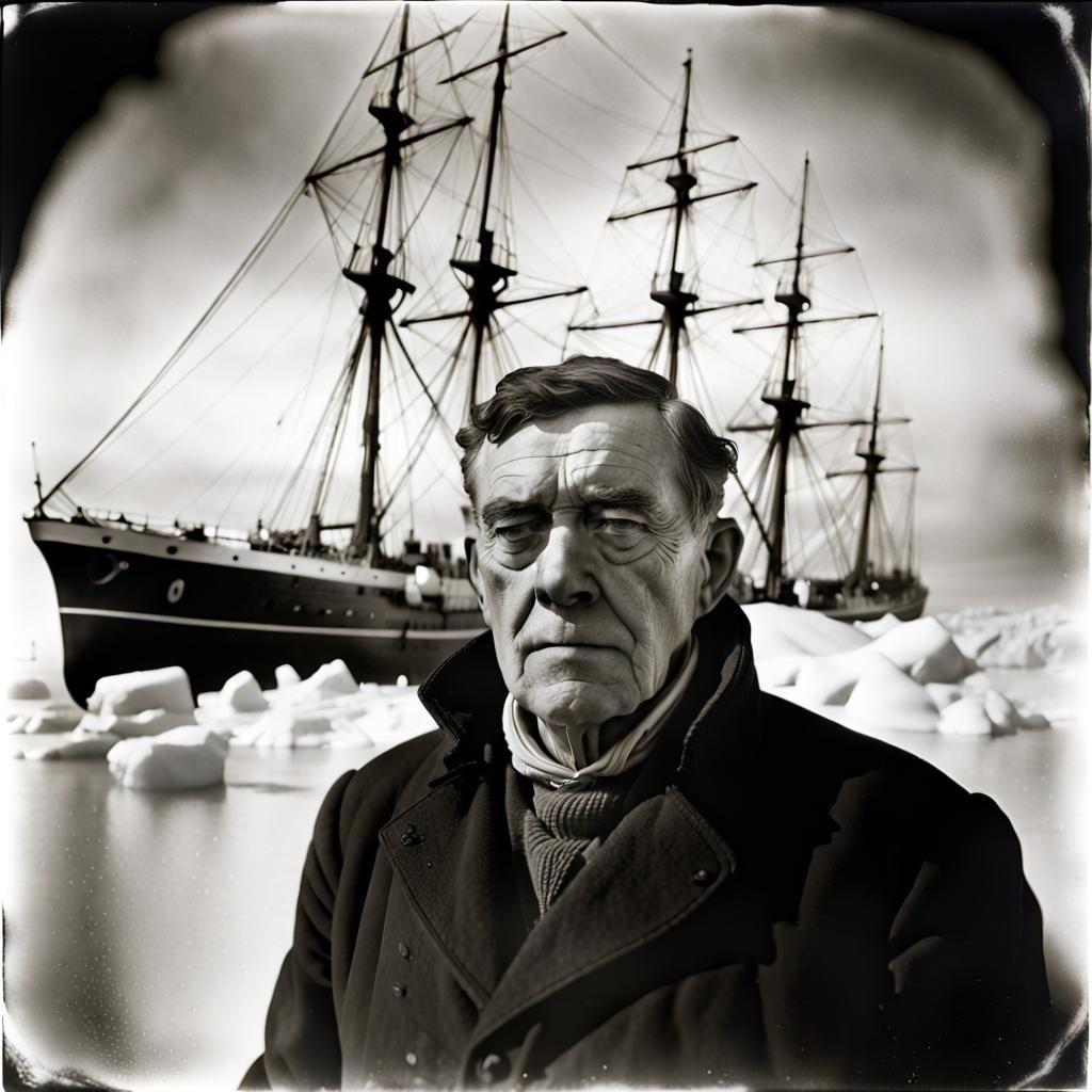 Shackleton Portrait: Endurance Ship in Icy Sea