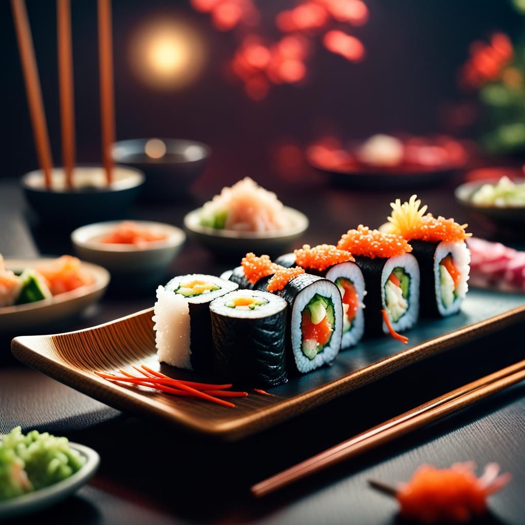 Epic Sushi Picked Up With Chopsticks