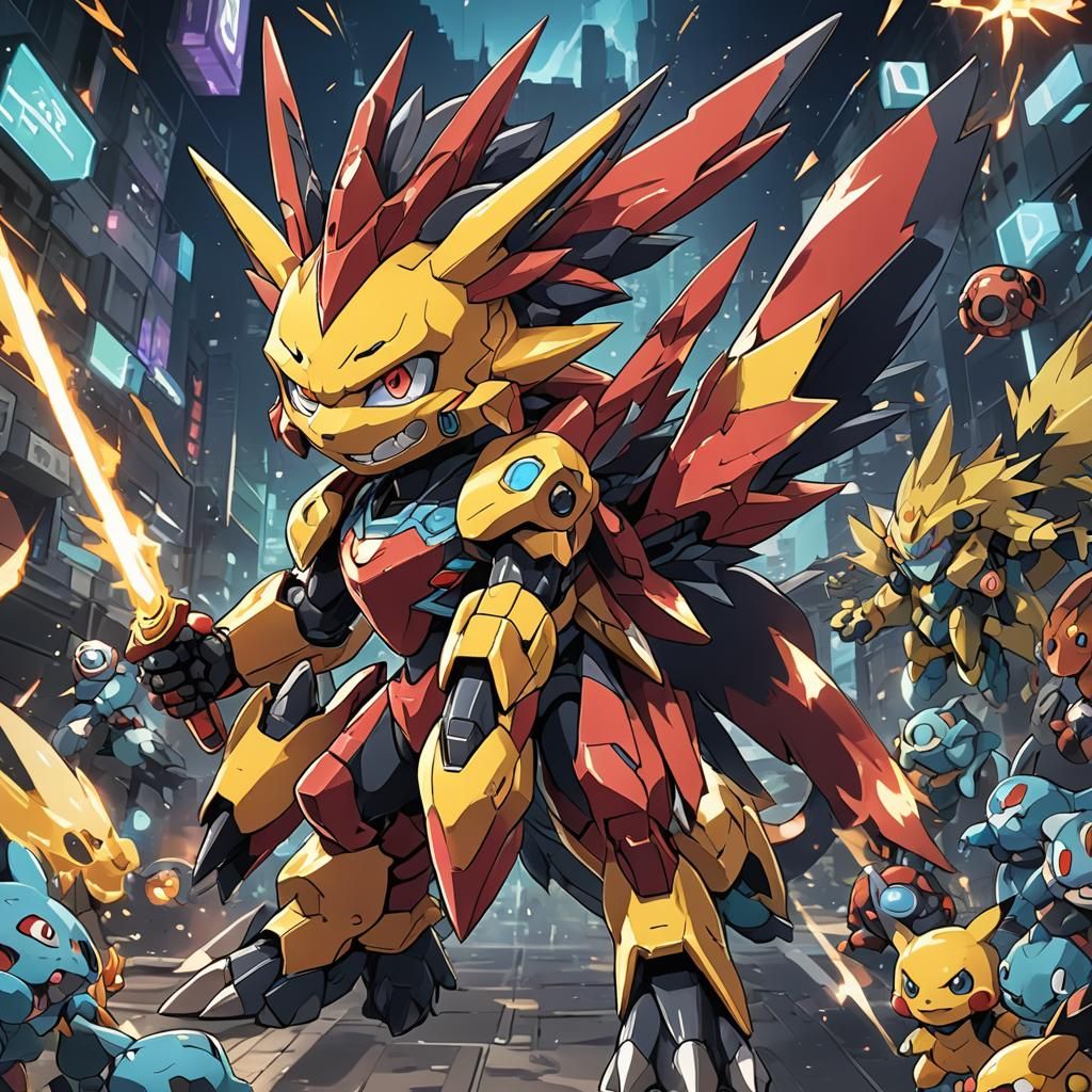 Anime Style Fakemon in Cel-Shaded Manga Scan