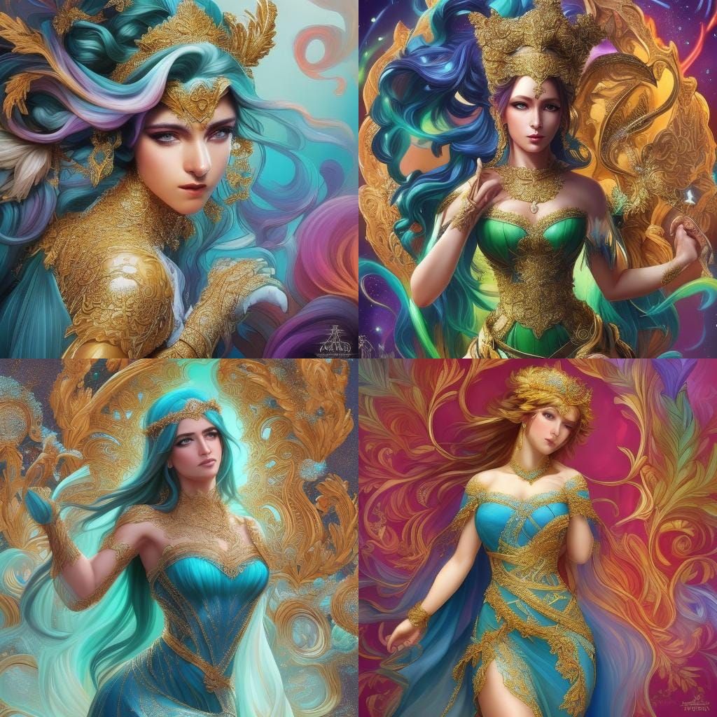 Greek Goddess in Olympus Palace, Hyperrealistic Style