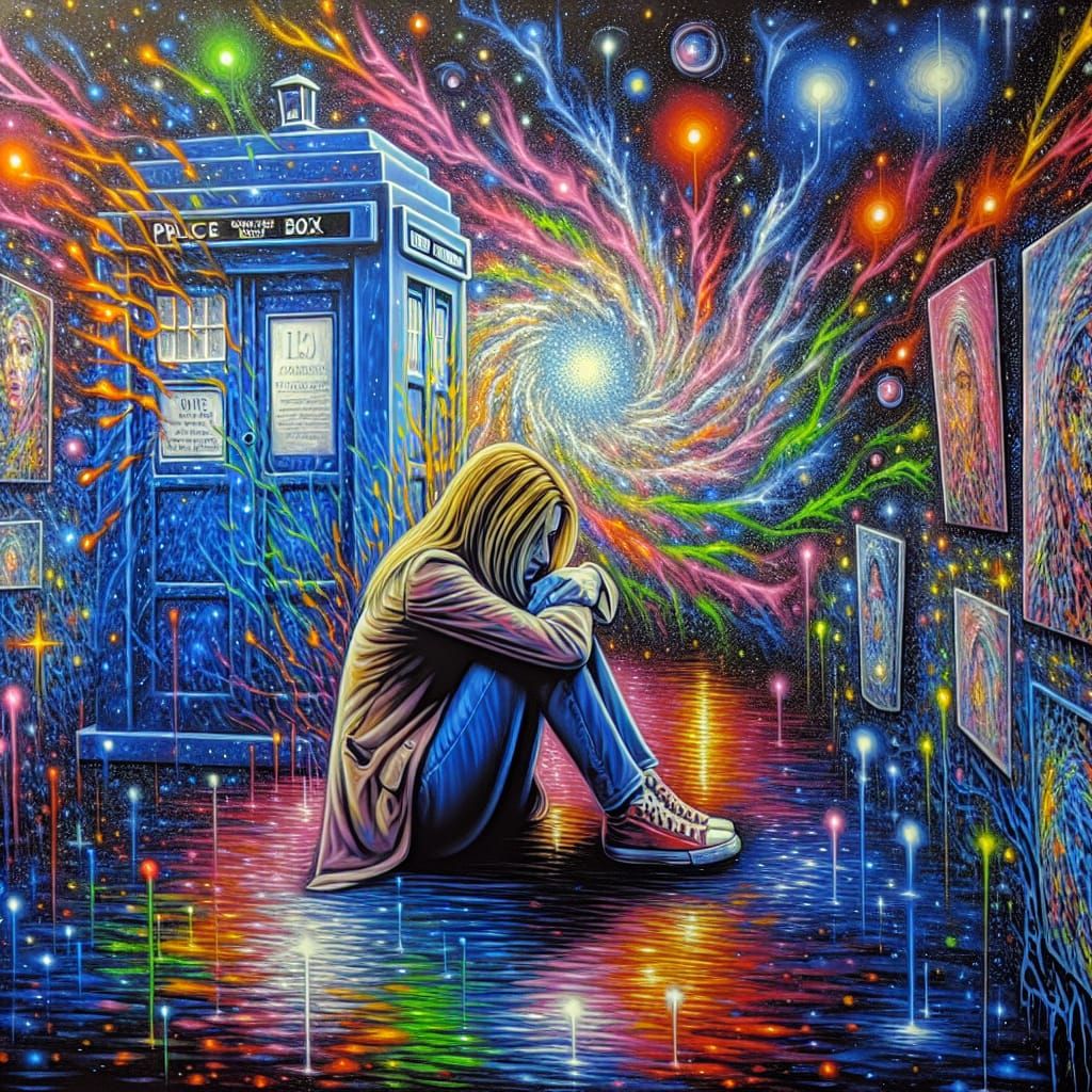 Heartbroken Doctor in Kaleidoscopic Space Art
