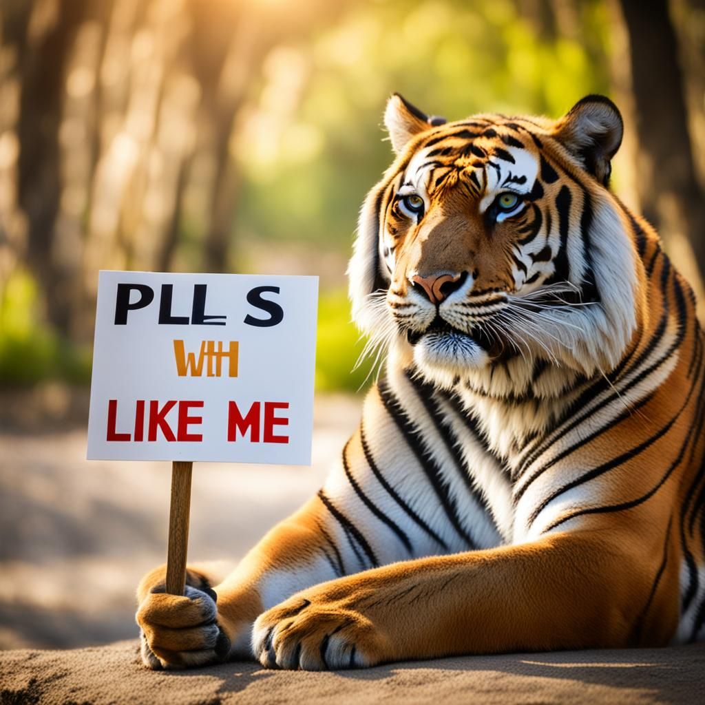 Humorous Tiger Begs for Likes: Professional Photography