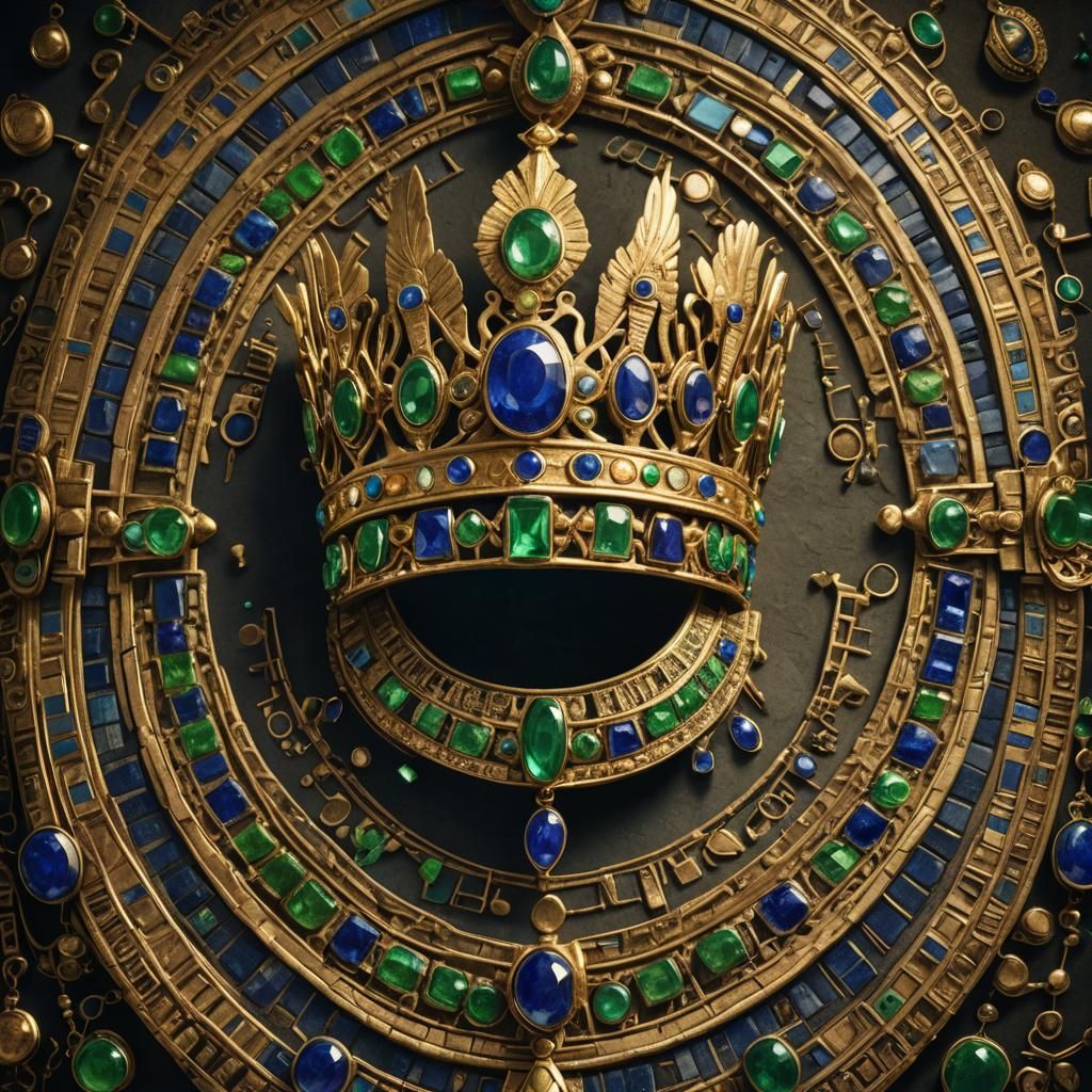 Ancient Egyptian Queen's Crown with Jewels