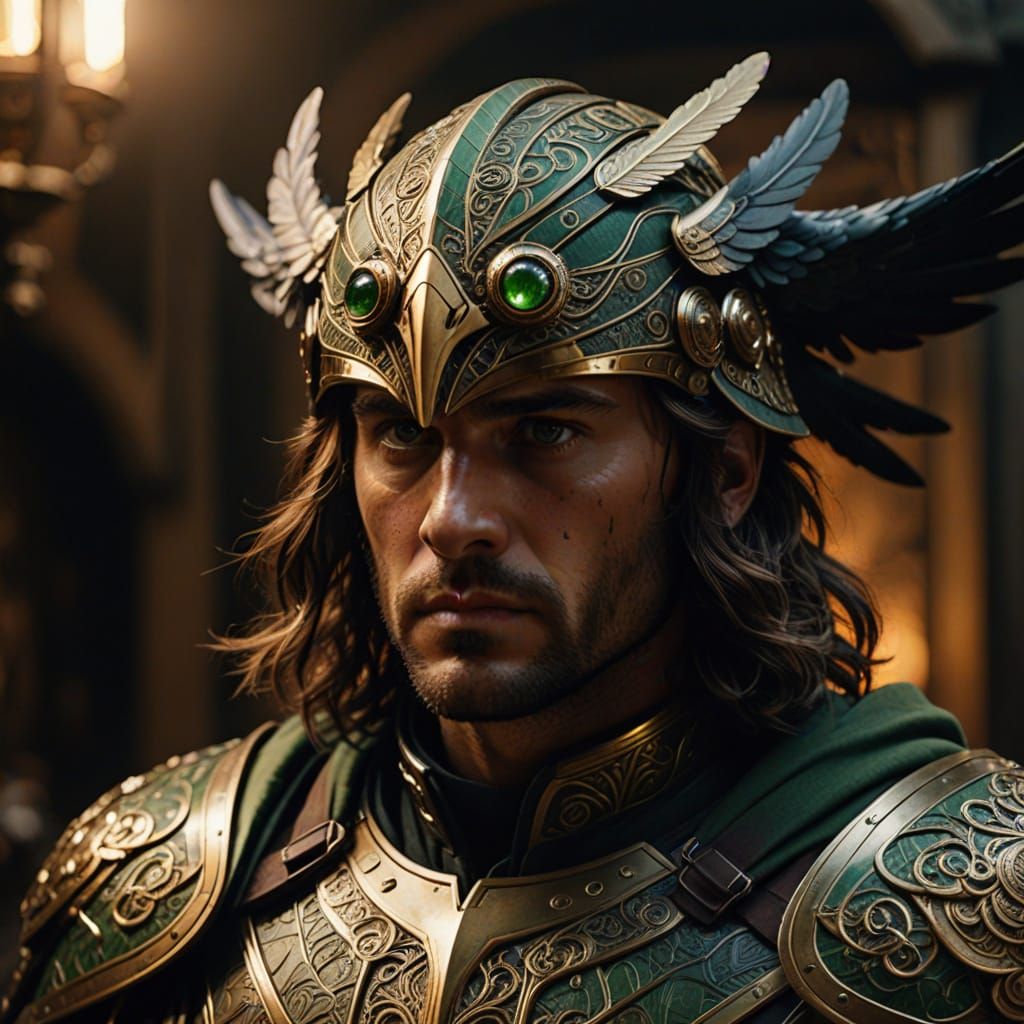 Condor Costume: Hyperrealistic Portrait in Comic Book Style