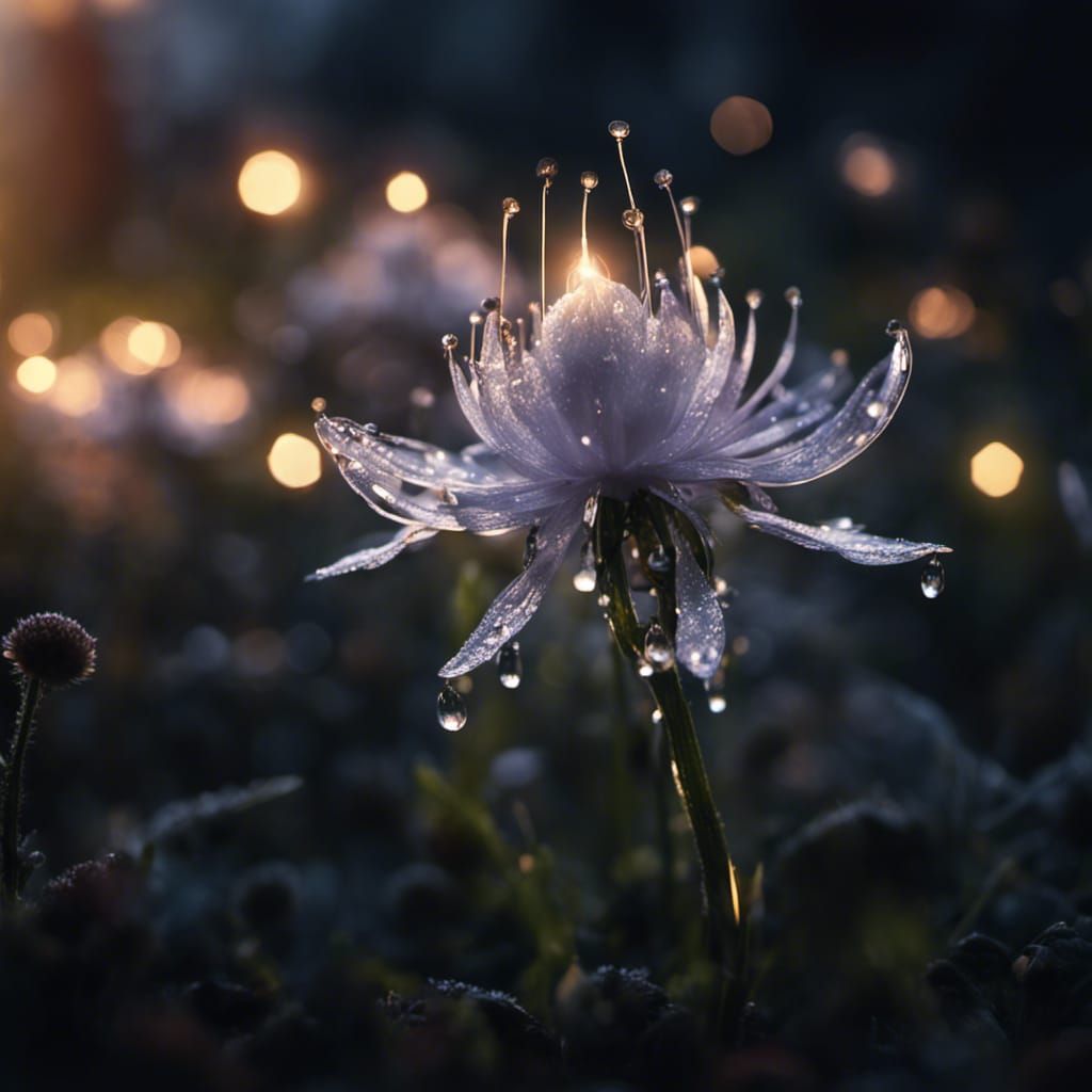 Glowing Magic Flower in Dark Crystal Style
