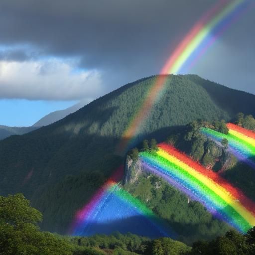 Vibrant Rainbow Arc in the Sky