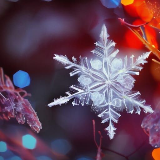 Detailed Crystal Snowflake in High Resolution