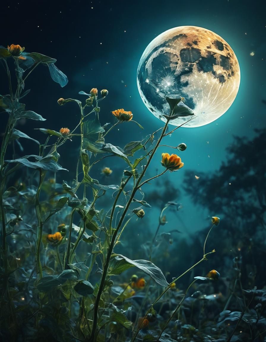 Moon Ripening: A Double Exposure Dreamscape