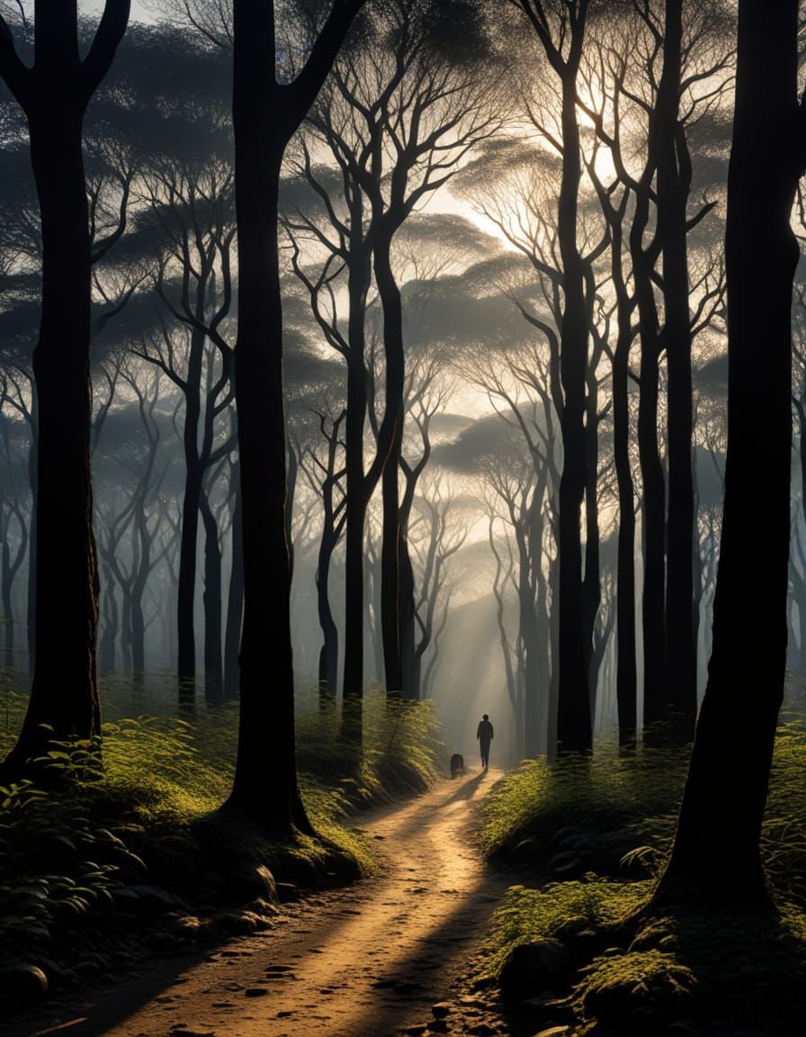 Xiamen Lacquer Line Carving Embodied Sgraffito Gilt-Edged Forest