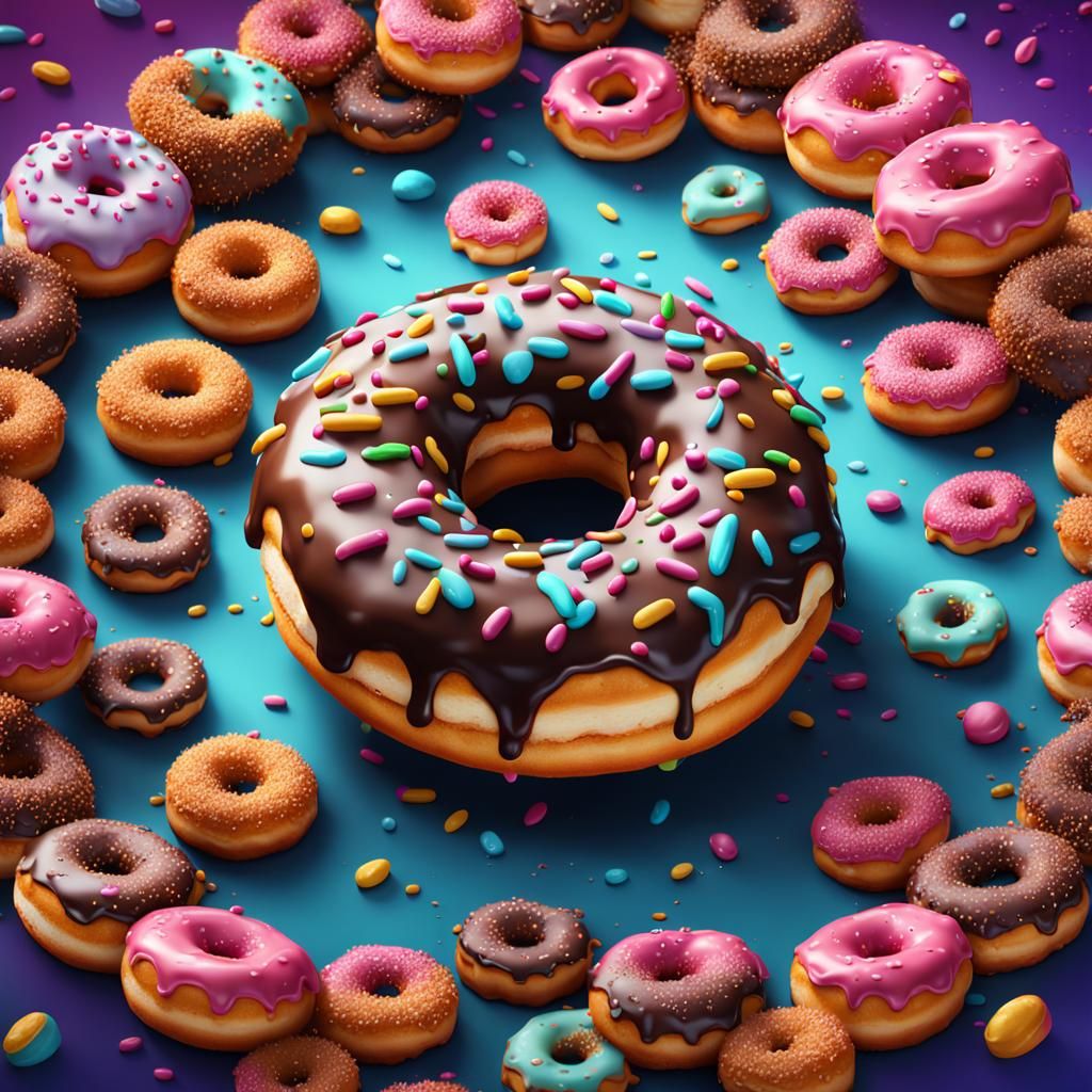 Detailed Doughnut Matte Painting in Deep Color