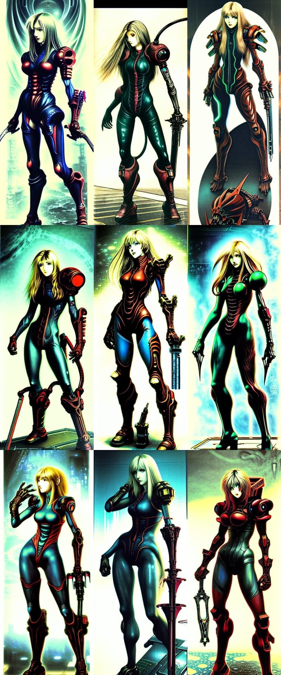Samus Aran as Castlevania Character in Cyberpunk Style