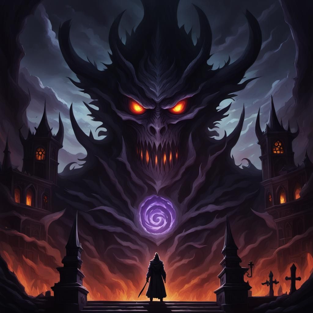 Malevolent Shadow Realm: A Dark and Ominous Scene