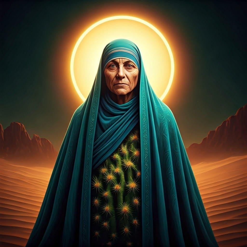 Mystical Cactus Theresa in Desert Landscape