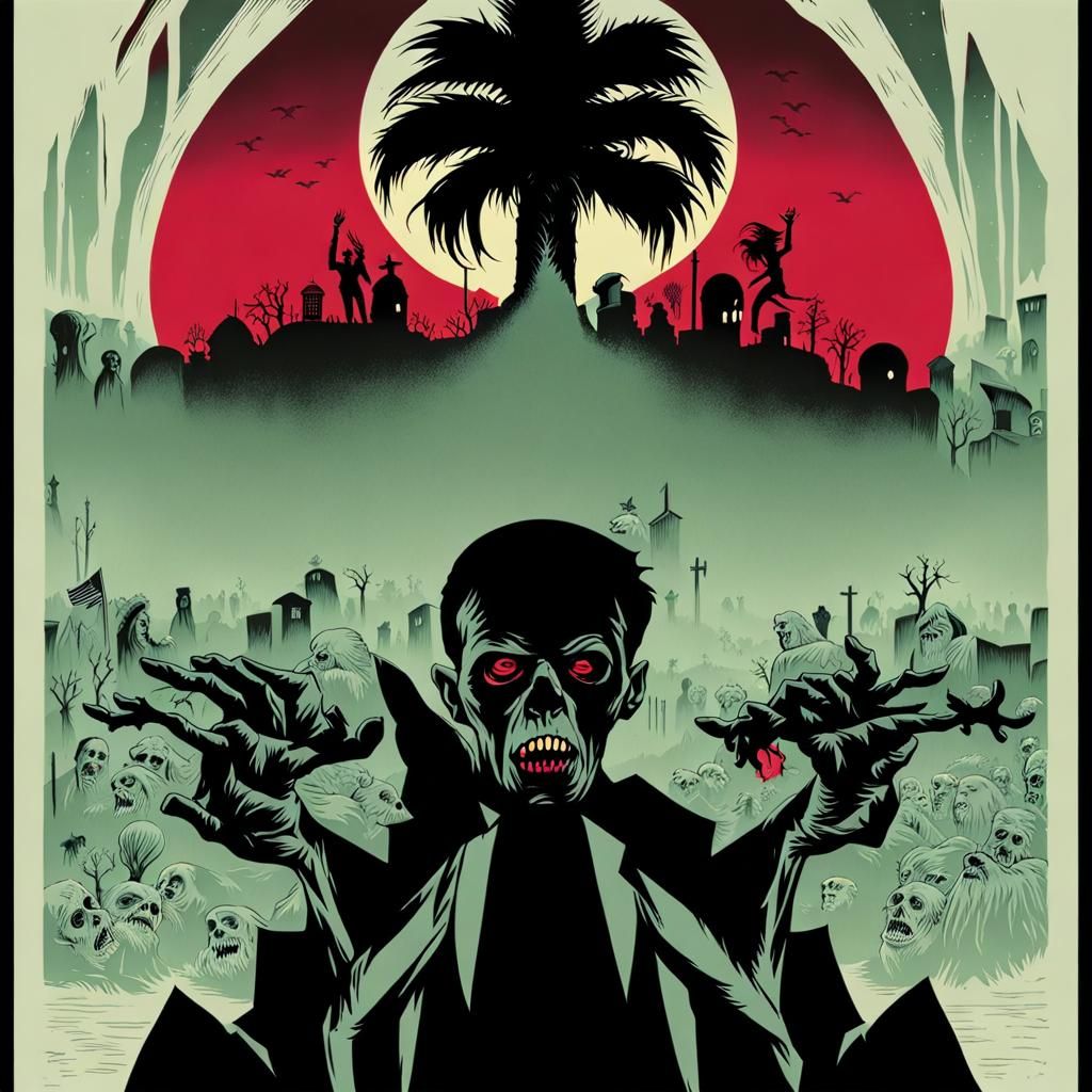 Night Of The Living Dead [Giallo Grindhouse Screen-Print Poster SDXL]