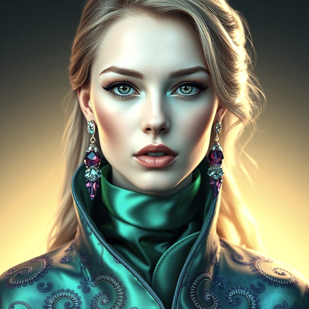 Ethereal Fantasy Portrait in Vibrant, Hyperrealistic Style